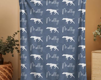 Personalized German Shorthaired Pointer Blanket – Custom Dog Name Throw, Gift for Dog Lover, GSP Mom, Pet Memorial Blanket