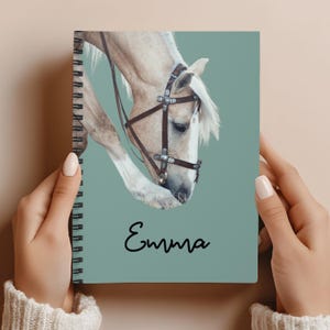 Personalized Note Book, Custom Horse Photo Spiral Notebook, Personalized Pet Journal, Gift for Horse Lovers, Horse Gifts, Equestrian