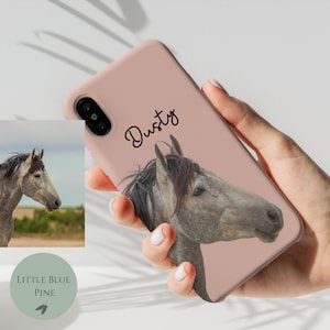 Personalized Horse Phone Case, Custom Horse Case, Photo Phone Case, Gift for Horse Lover, Gift for Pony Lover, Equestrian Phone Case
