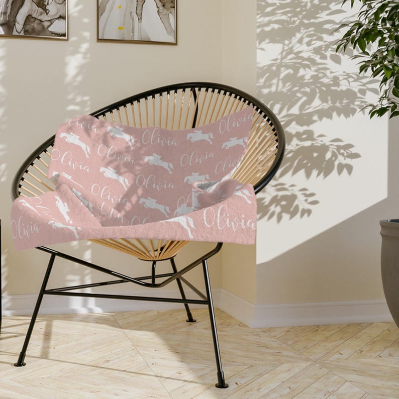 Gift for Horse Girl Personalized Blanket Custom Equestrian Blanket