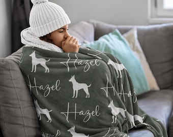 Personalized Belgian Malinois Blanket – Custom Dog Name Throw, Gift for Dog Lovers, Cozy Pet Blanket, Malinois Mom Christmas Gift