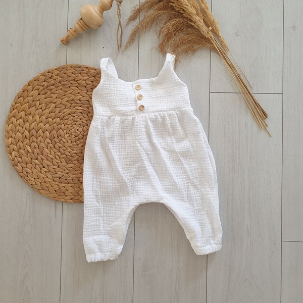 Baby Romper Musselin mit Wickelleiste