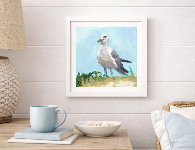Seagull Coastal Wall Art Print – Beach Bird Decor – Nautical Seaside ...