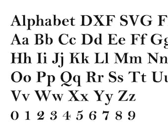 Alphabet letters and numbers dxf svg files / plasma letters dxf files / dxf letters cut ready file/ plasma cut files/ laser cut alphabet svg