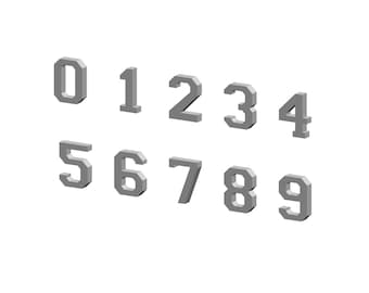 3D Printed Standing Numbers STL File (Digital Download)