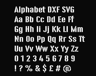 Stencil Alphabet letters and numbers dxf svg files / dxf font files for plasma / dxf letters cut ready / plasma cut files / laser cut svg