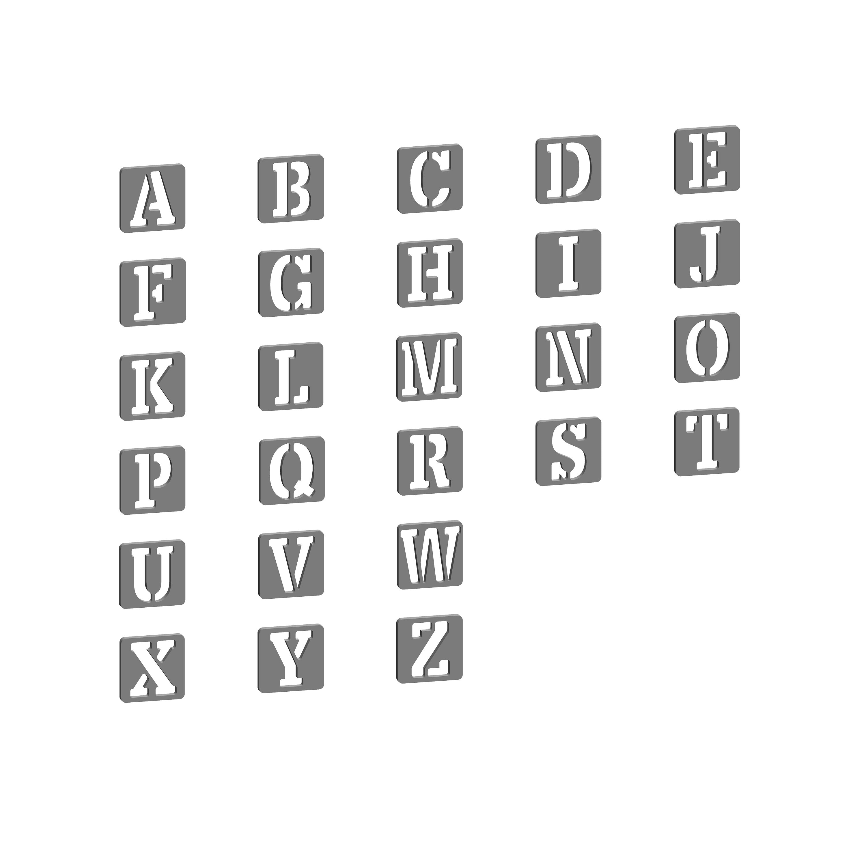 3D Alphabet Stencil Box Letters STL File (digital Download) - Etsy