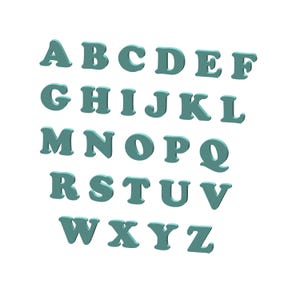 Archivos Stl de letras del alfabeto 3D para impresión 3D / Archivos Stl de fuentes para impresión 3D / Archivos Stl del alfabeto completo de la A a la Z / Archivos Stl de letras 3D para CNC
