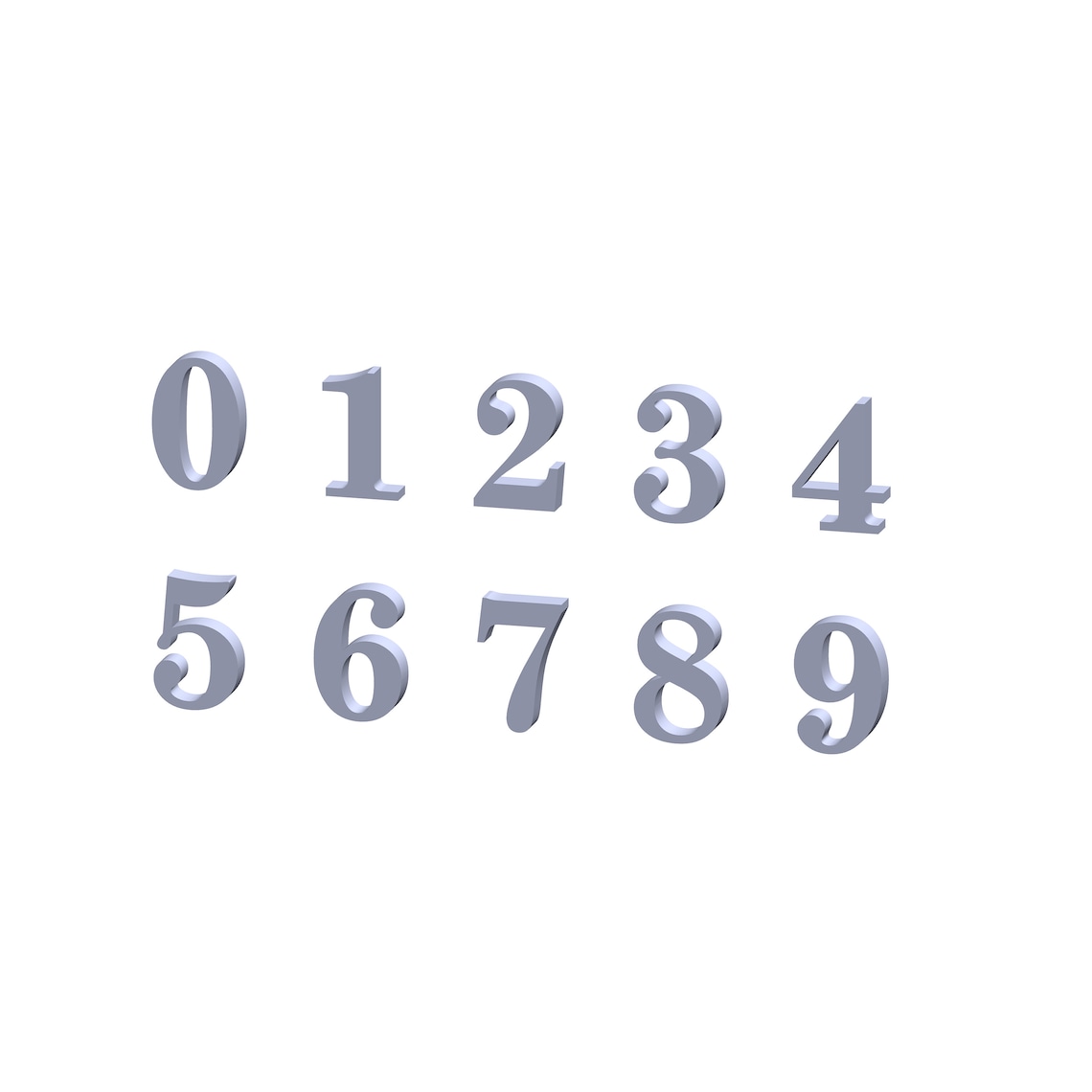 3D Print Numbers STL Files: Full Set 0-9 (digital Files) - Etsy