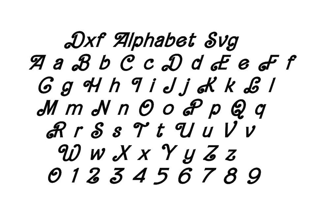 Alphabet Letters and Numbers Dxf Svg Files / Dxf Files for Plasma Fonts
