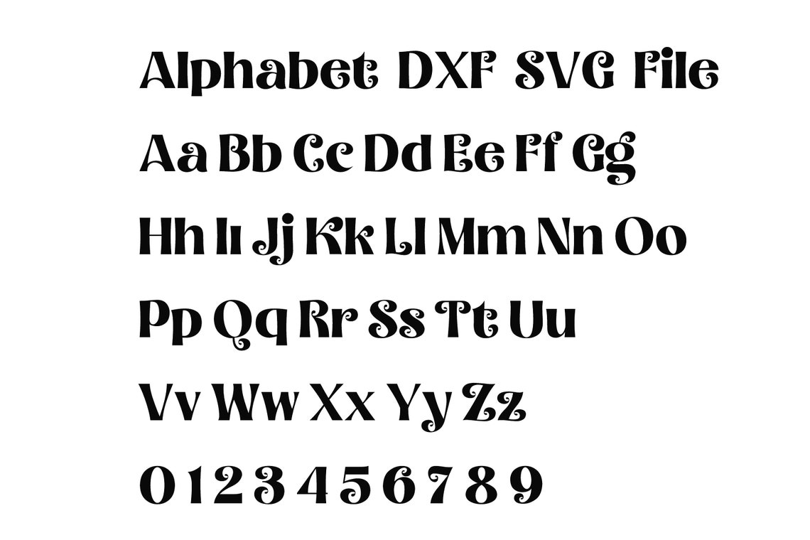 Alphabet Letters and Numbers Dxf Svg Files / Plasma Letters Dxf Files