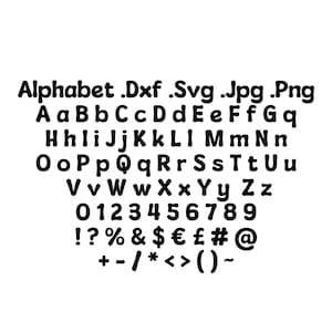 Laser Cut Font Svg Dxf Png Jpg Files | Laser Cut Alphabet Numbers | Digital Font for Laser Cutting | A-Z , 0-9 Alphabet & Symbols | Vector