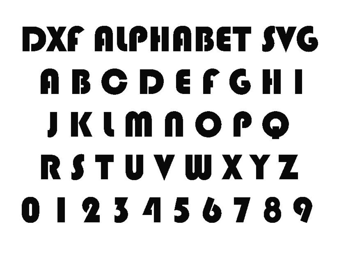 Alphabet Letters and Numbers Dxf Svg Files / Dxf Font Files for Plasma