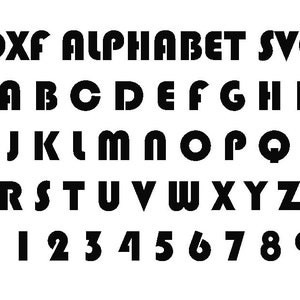 File dxf svg di lettere e numeri dell'alfabeto / file di font dxf per plasma / lettere dxf pronte per il taglio / file di taglio al plasma / alfabeto tagliato al laser svg