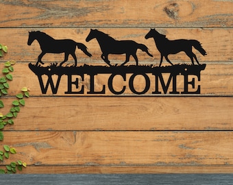 Running Horses Welcome Sign: CNC Plasma Cut Files (Digital Download)