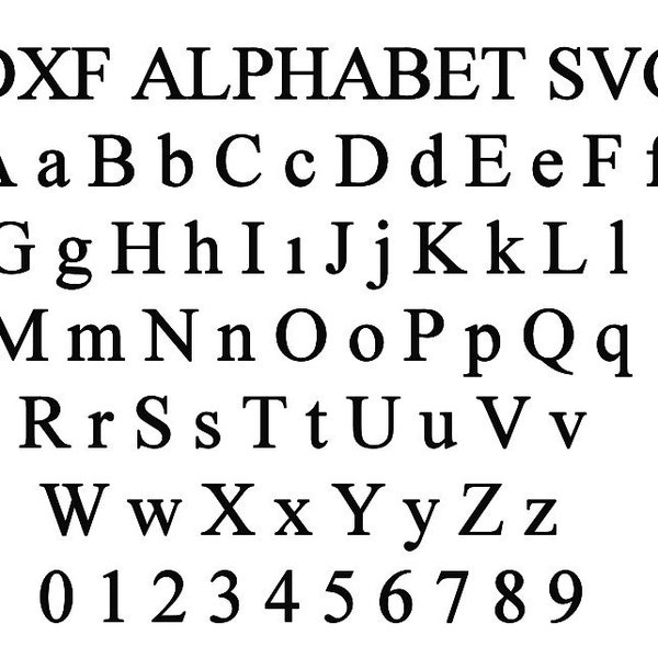 Alphabet letters and numbers dxf svg files / dxf font files for plasma / dxf letters cut ready / plasma cut files / laser cut alphabet svg