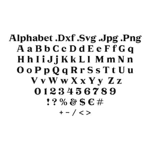 Laser Cut Font Svg Dxf Png Jpg Files | Laser Cut Alphabet Numbers | Digital Font for Laser Cutting | A-Z , 0-9 Alphabet & Symbols | Vector