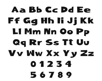 Funky Retro Alphabet SVG Bundle, Bold Letter & Number DXF Files, Playful Decorative Font for Cricut Sublimation
