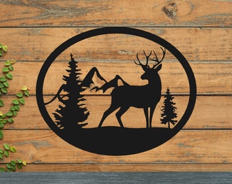 Deer Wall Decor Laser Cut Files: SVG DXF CNC (Digital Download)