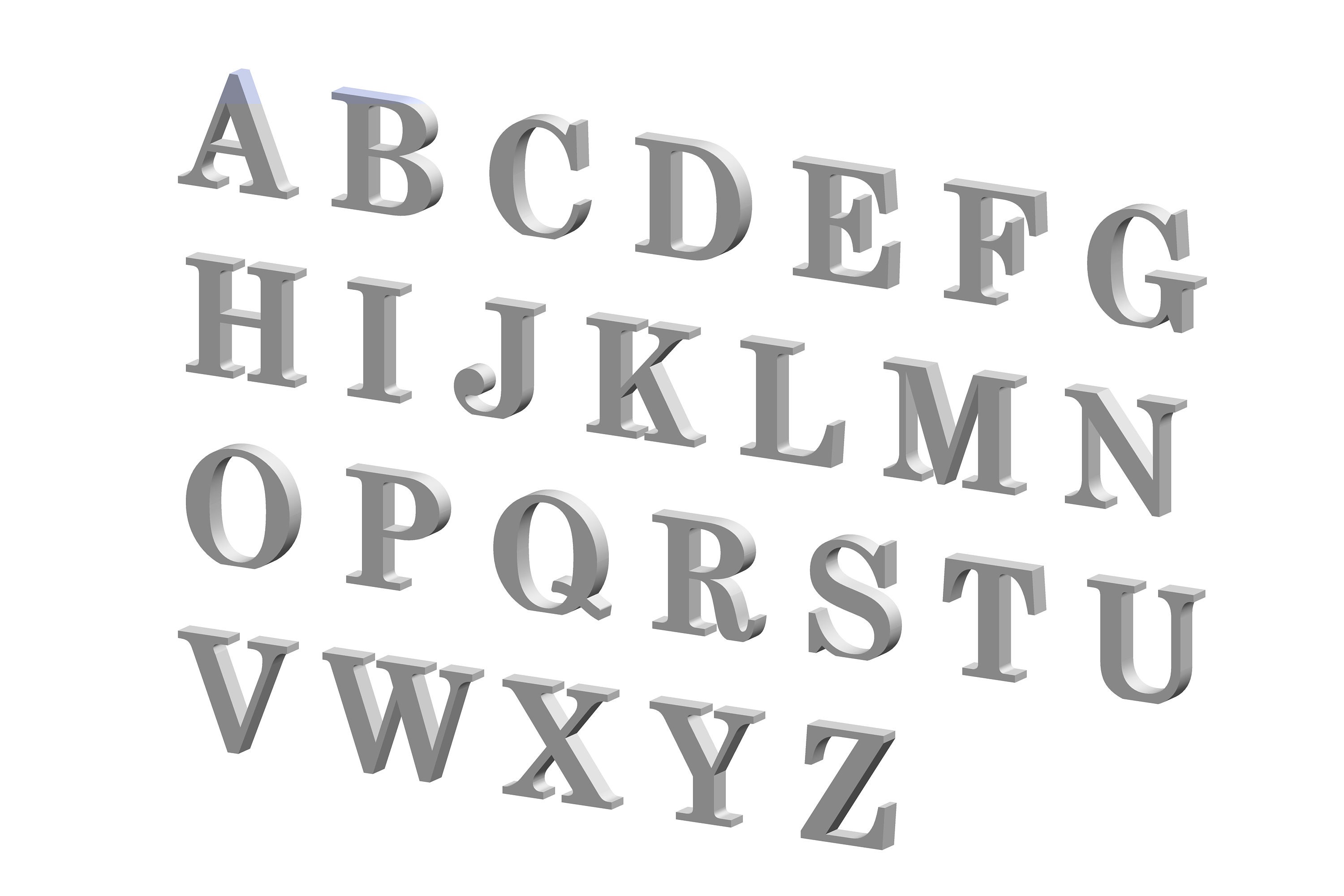 3d Alphabet Letters Stl File/ 3d Print Font Stl File / 3d Printing Stl