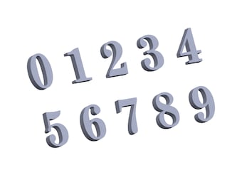 3D Print Numbers STL Files: Full Set 0-9 (Digital Files)