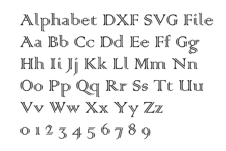 Alphabet Letters and Numbers Dxf Svg File/ Plasma Letters Dxf/ Dxf