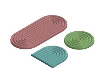 Rainbow Coaster Set Stl Files for 3D Printing / Boho coaster design stl file