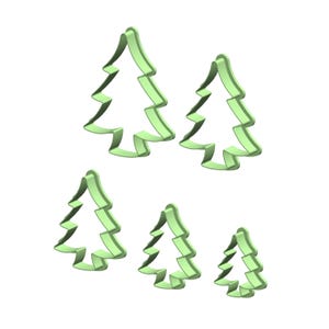 Christmas Tree Cookie Cutter STL Files for 3D Printing (5 Size) (Digital File)