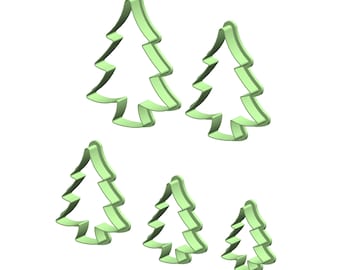 Christmas Tree Cookie Cutter STL Files for 3D Printing (5 Size) (Digital File)