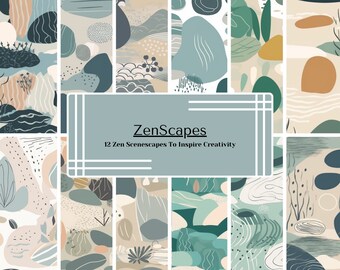 ZenScapes: 12 abstracte expressionistische kalmerende patronen (digitale download)
