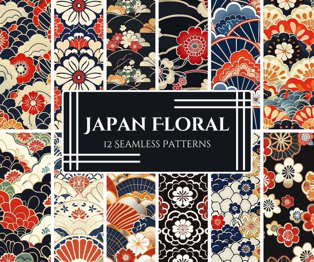 Japanese Floral Digital Patterns Pack – Traditional Asian-inspired ...