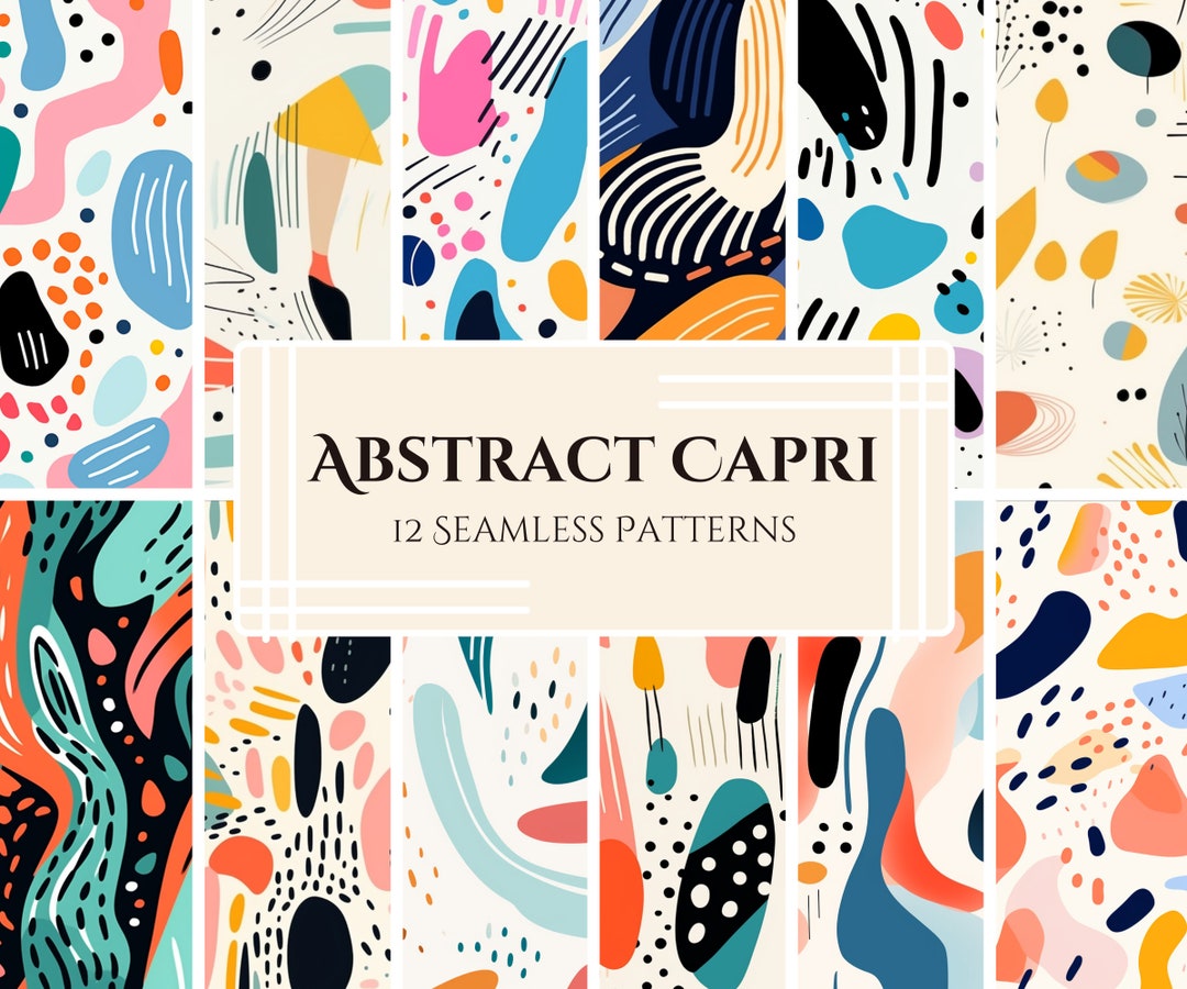 Abstract Capri Digital Pattern Pack: Bold Pastel Designs (PNG) - Etsy