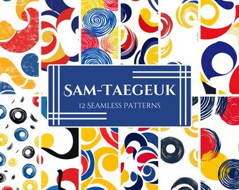 Sam-Taegeuk-patroonpakket: Koreaans geïnspireerde abstracte ontwerpen (PNG)