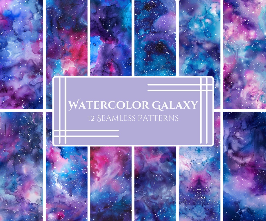 Watercolor Galaxy Patterns: Dreamy Cosmic Digital Paper (PNG) - Etsy
