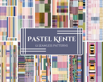 Pastelkleurige Kente digitale patronen: moderne Afrikaanse png-ontwerpen