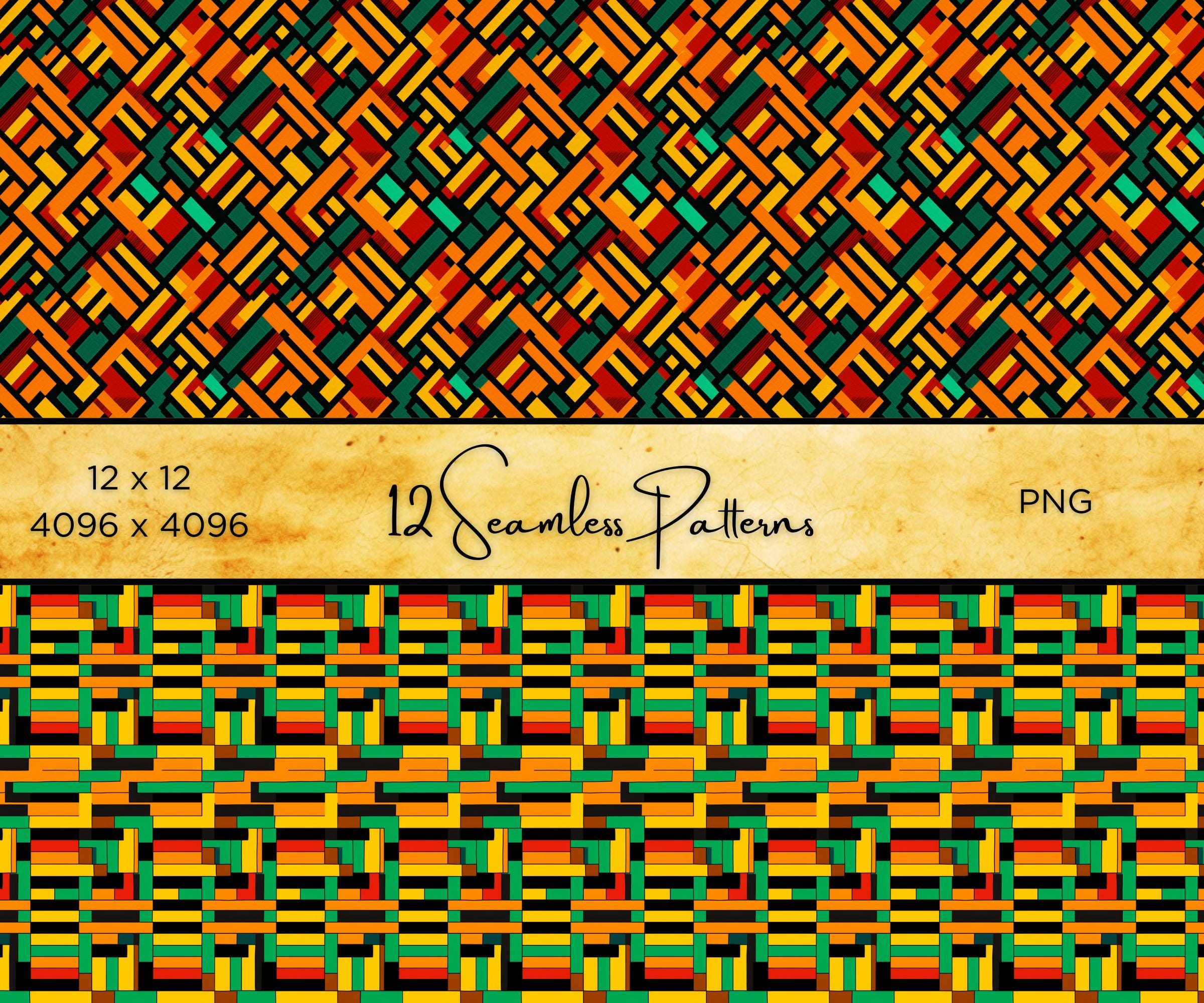 Ankara-inspired African Digital Paper: 12 Geometric PNG Patterns ...