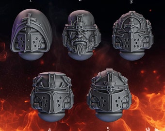 Grimdark Bits - 5x Crusader Helmets