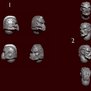 Heresy Bits - 5x Berzerker Bare Heads