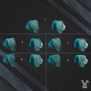 Grimdark Bits - 5x Pairs of Scylla Destroyer Shoulder Pads