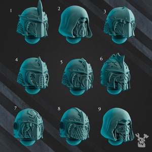 Grimdark Bits - 5x Scylla Helmets