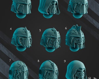 Grimdark Bits - 5x Scylla Helmets