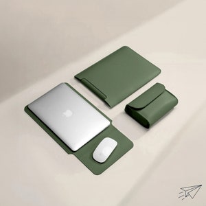 Custodia per MacBook / Laptop / Tablet da 11" 13" 14" 15" 16" pollici CON custodia per accessori, custodia in pelle ultraleggera, copertura impermeabile per laptop, tappetino per mouse