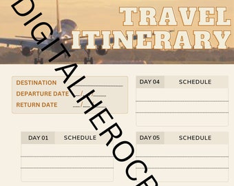 Travel Itinerary Editable Template Printable Digital - Etsy