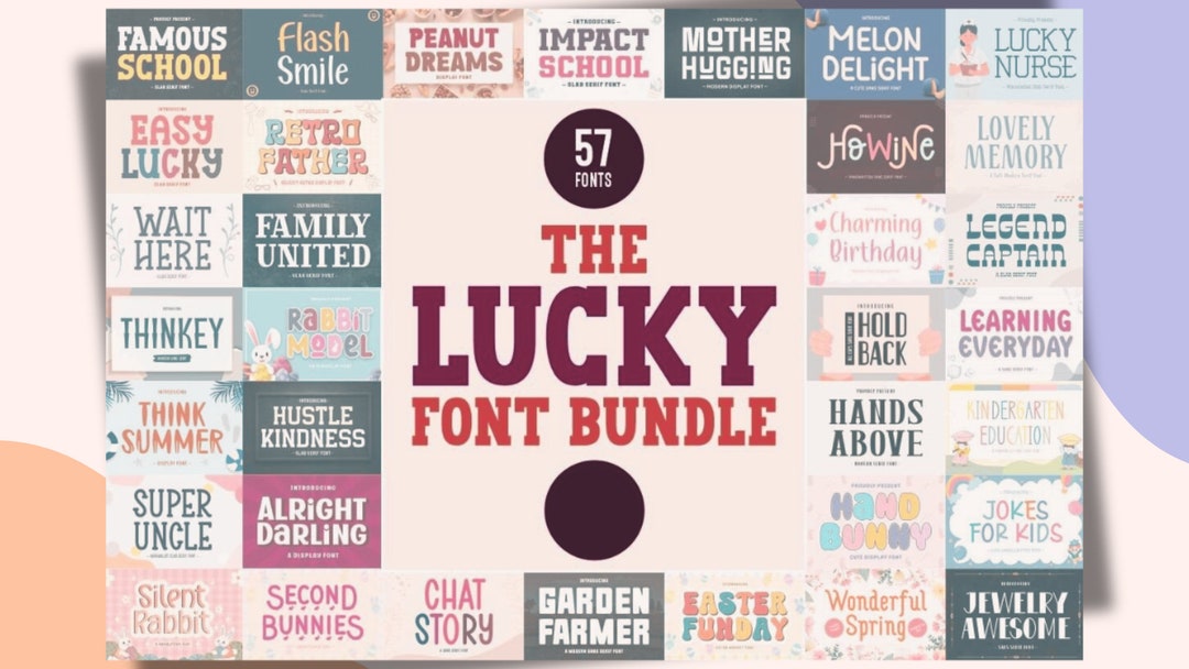 The Lucky Font Bundle, Handwritten Font, Wedding Font, Modern Font ...
