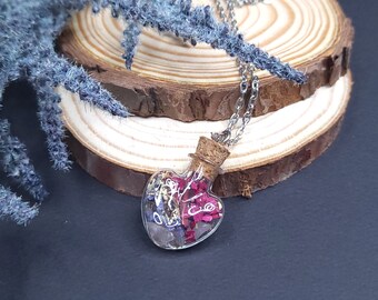 Self Love Spell Jar Necklace, Herbal Curio, Wicca Jewelry