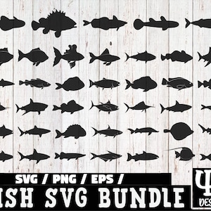 41 Fish SVG / Fishing SVG / Cricut / Clipart / Silhouette / Vector