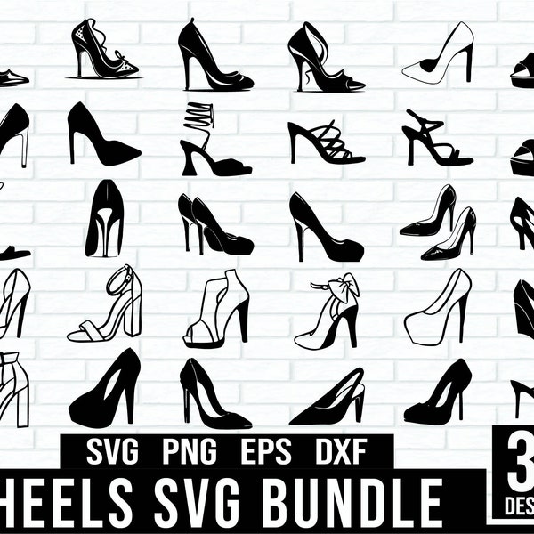 Heels SVG Bundle, High Heel SVG, Womens Shoes SVG, Stiletto Heels Svg, File For Cricut, For Silhouette, Cut Files, Png, Dxf, Svg Files