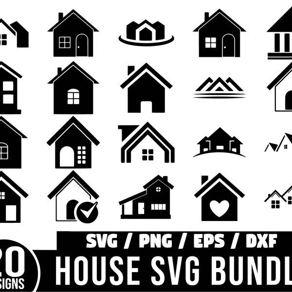 House Svg Bundle, House Silhouette Svg, House Vector Svg, Home Svg, Dog House Svg, House Png, Roof House Svg, Miniature House Svg, Cut File