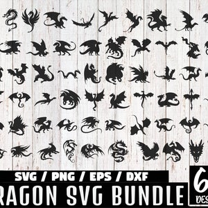 Dragon Svg Bundle, Dragon svg, Dragon Cut File, Dragons Head, Dragon Clipart, Animal Svg, Dragon Silhouette, Dragon tattoo svg