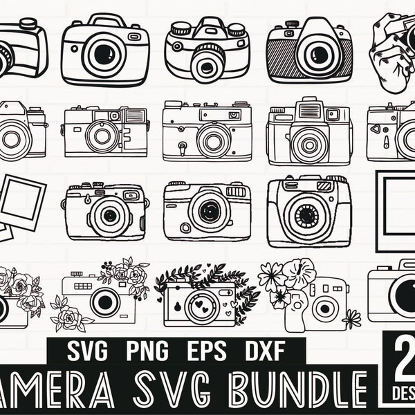 Camera SVG Bundle, Floral Camera Svg, Digital Camera svg, vintage camera svg, Photography SVG, Instant Camera, Camera Cricut, camera outline